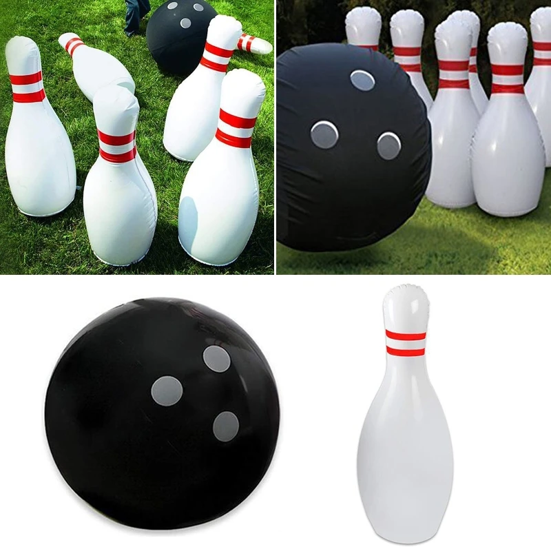 

Novelty Place Giant Inflatable Bowling Set for Kids Outdoor Lawn Yard Game for Family Jumbo Pins 16" Ball Christmas Gift