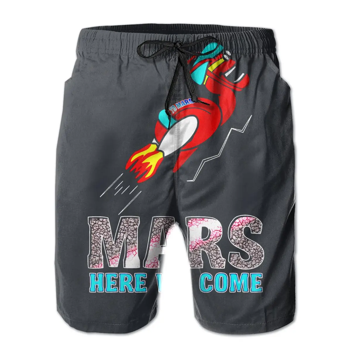 

Causal Mars,Astronaut,Stars Breathable Quick Dry Funny Novelty Hawaii Pants