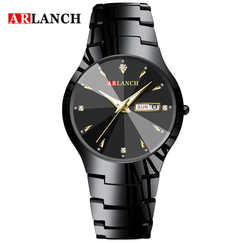 Man gold pointer ARLANCH новые брендовые парные часы мужские часы женские из нержавеющей стали модные часы reloj hombre reloj mujer - Цвет: Man gold pointer