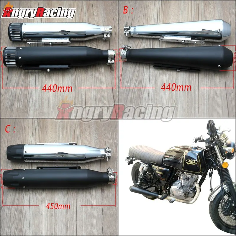 Retro Motorcycle Modified Stainless Steel Exhaust Pipe Tail Section For Harley Sportster XL 883 1200 GN CG CB YBR Triumph T100 |