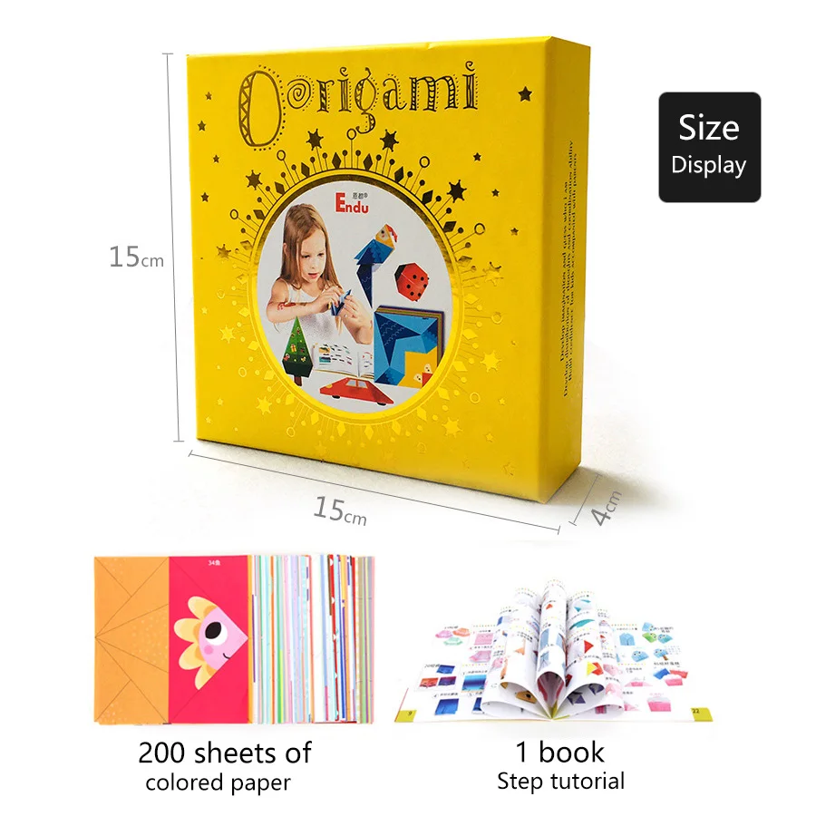 Origami Paper 200 шт мультфильм животных складывание бумаги оригами Дети ремесла набор бумага для рукоделия Скрапбукинг Декор Детский сад игрушки раннего развития - Цвет: Origami Paper