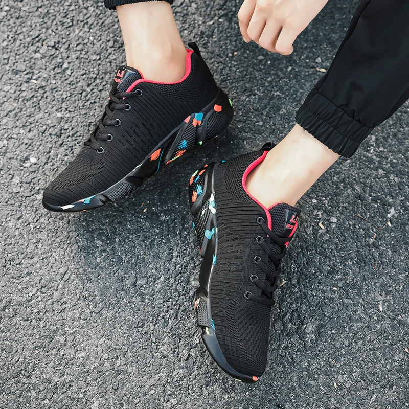 

Spring Summer Running Shoes for Men Lightweight Male Sneakers Breathable Mesh Gym Sports Soft Walking Jogging Athletic Size 6.5