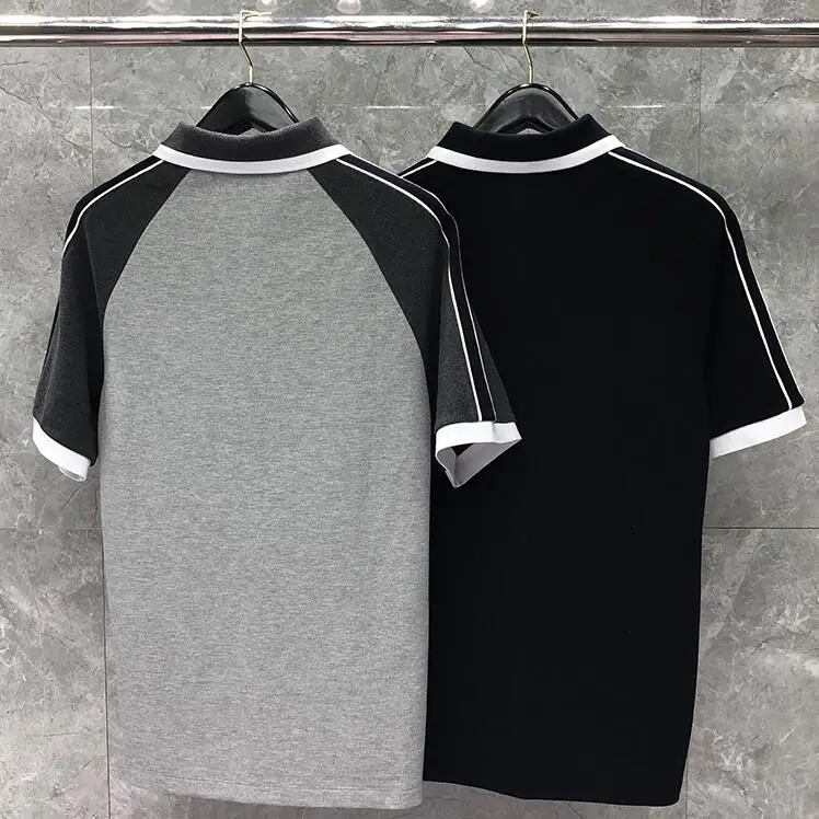 

TB 2021 Fashion THOM Brand Polo Shirts Men Women Casual Cotton Polo shirt Summer Short Sleeve Contrast Color Polo Clothing