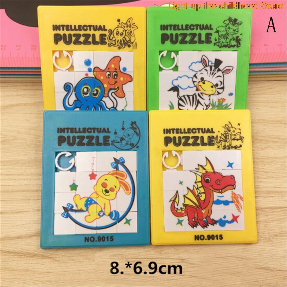 

Random Cute Animals Plastic Slide Puzzle Children's Building Educational Toys Jigsaw Puzzle Toys Kids Gift 8cm 10cm