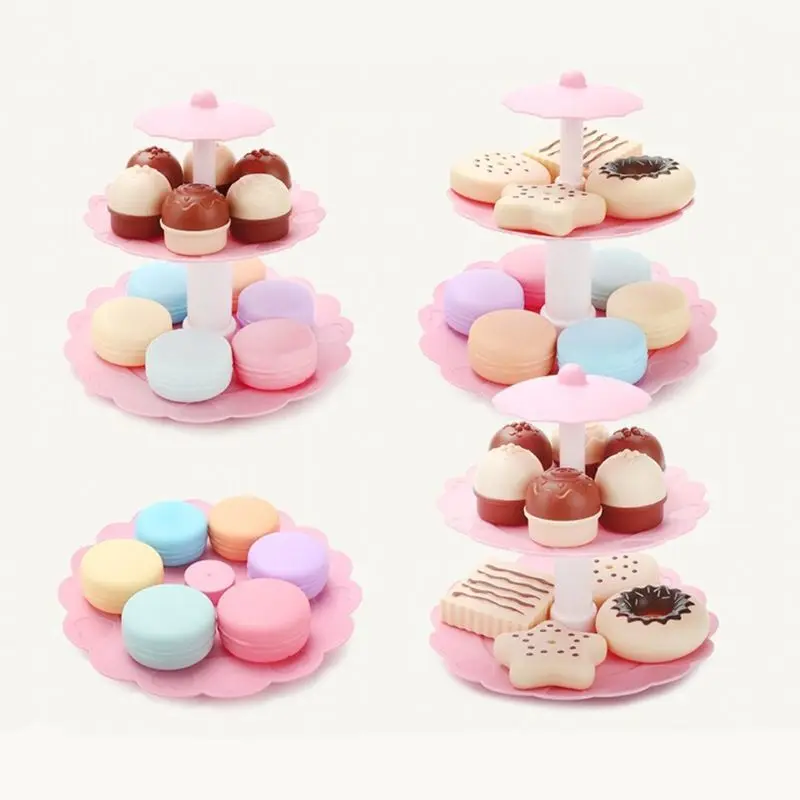 

Drop Ship 17pcs Dessert Tower Cake Tower Prentend Play Food Toy Girl Toy Gift Early Education Toy