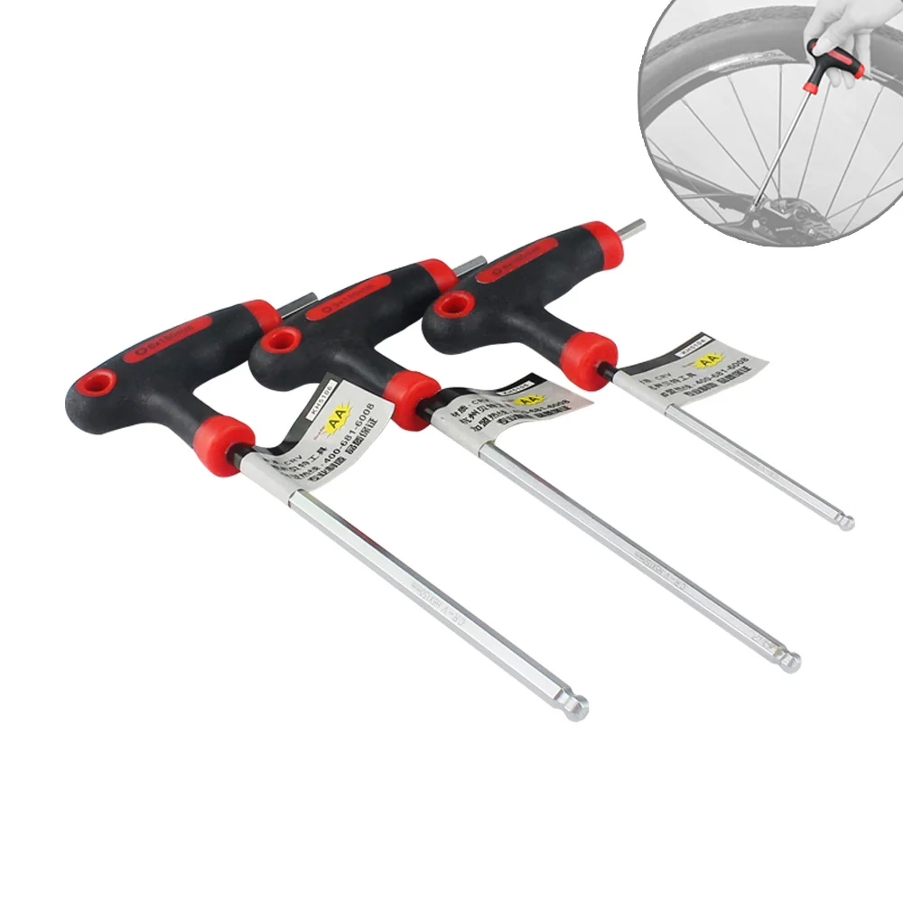 

3pcs Bicycle Wrench T L Wrench Bike Hex Wrench Bicycle Repair Tool Mountain Bike Pedal Spanner 4/5/6mm Allen Wrench