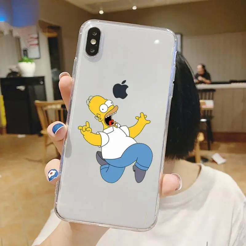

Funny cute Simpson family friend Phone Case Transparent soft For iphone 5 6 7 8 11 12 s c se plus mini x xs xr pro max shell