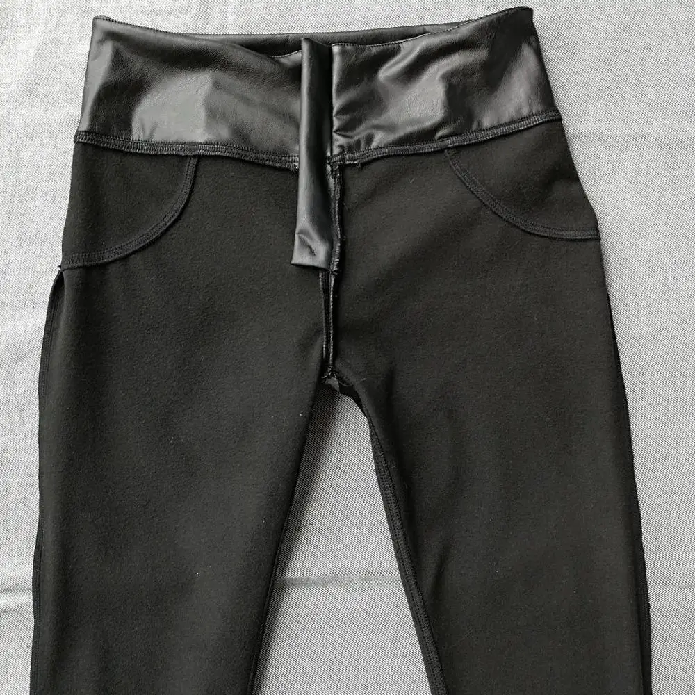 Melody/женские брюки с высокой талией большие размеры зимние теплые флисовые