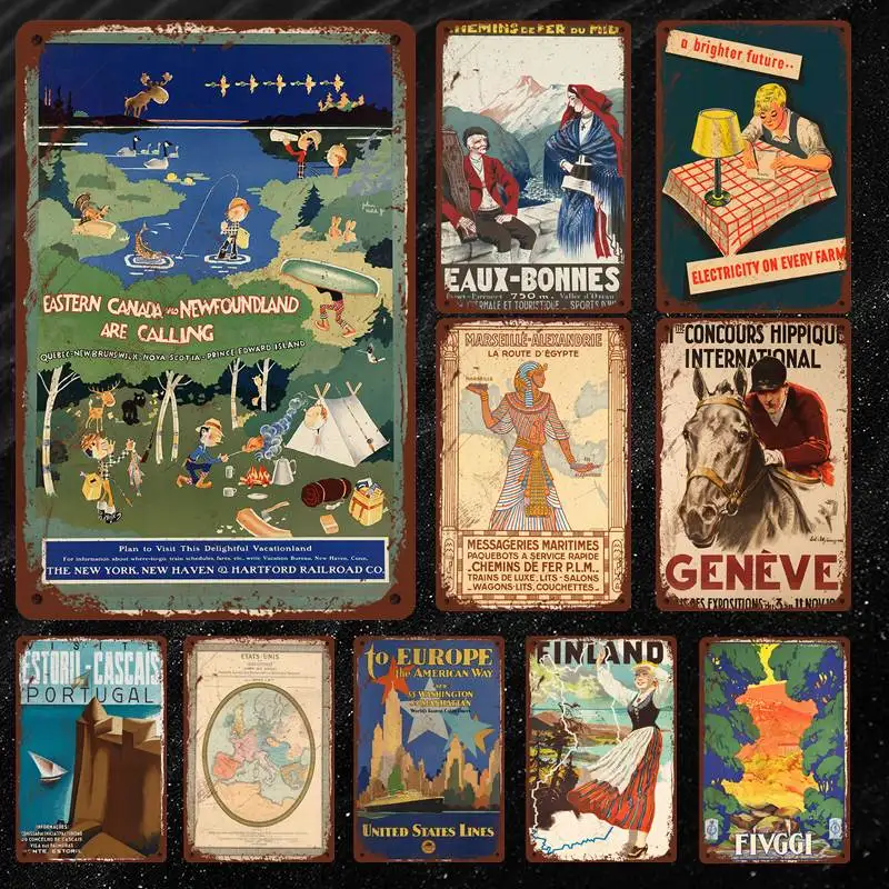 

Fiuggi Vintage Italy Travel Tin Sign Great Tool Sign for The Garage or Shop