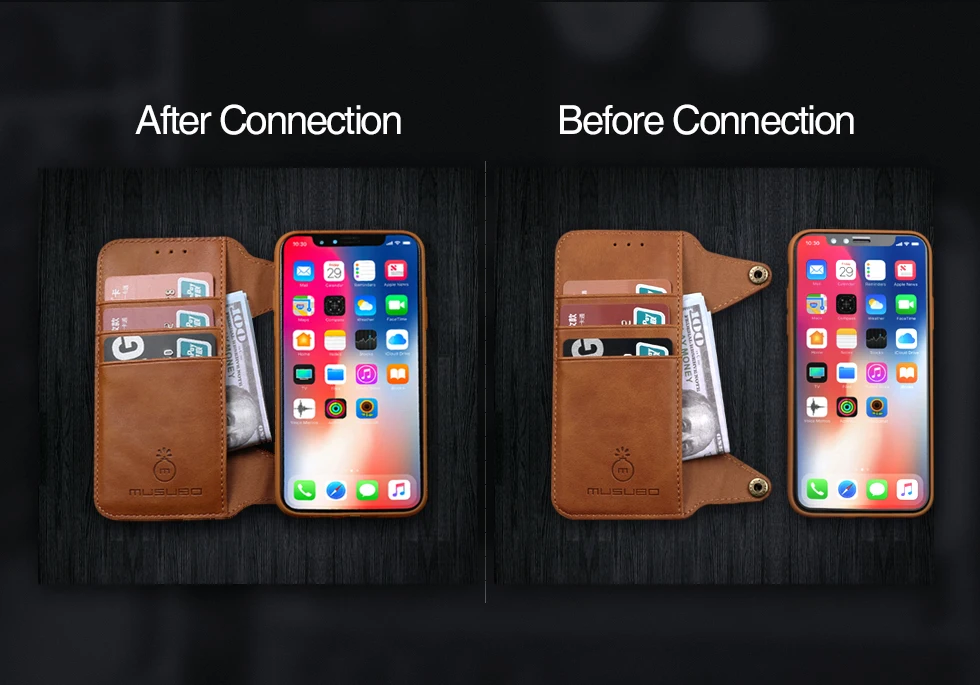Musubo, роскошный кожаный чехол для iphone X, флип-чехол, силиконовый чехол, для iphone 8 Plus, 7, 6, 6s Plus, ТПУ, кошелек, держатель для карт, съемный