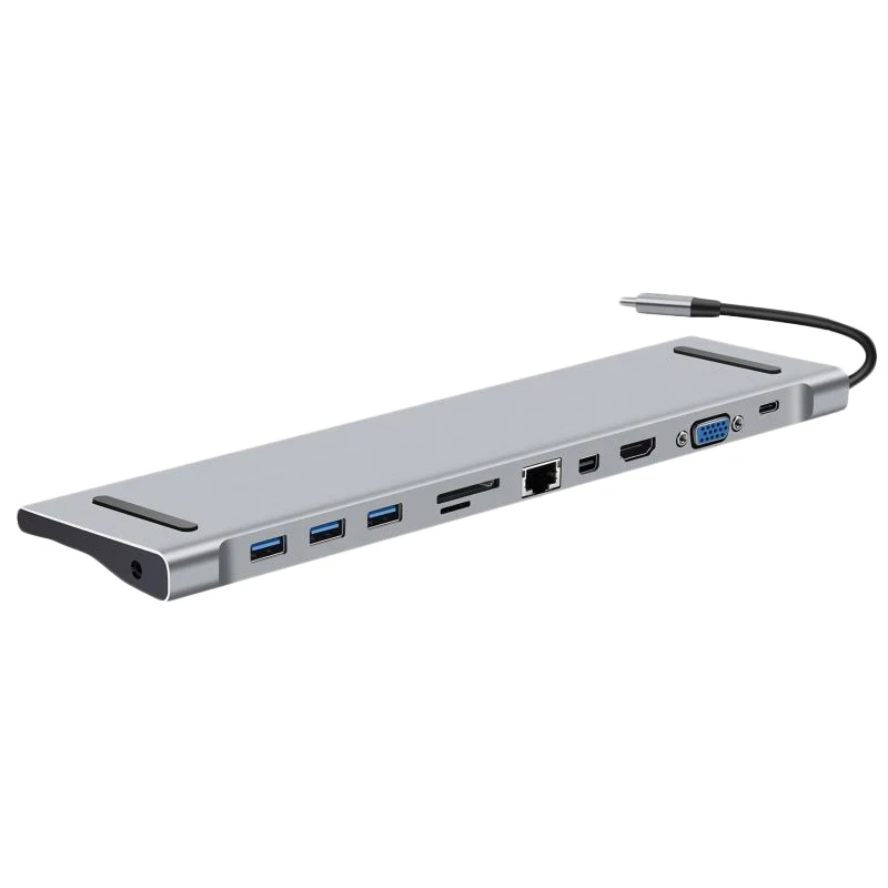 11 в 1 Usb type C концентратор к Hdmi Vga Rj45 3 0 хаб конвертер с Sd/Tf кард ридер адаптер для Macbook