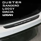 Автомобильная наклейка на бампер из углеродного волокна и кожи для Dacia Duster 1,0 Tce LPG Logan Sandero Stepway, аксессуары для автотюнинга