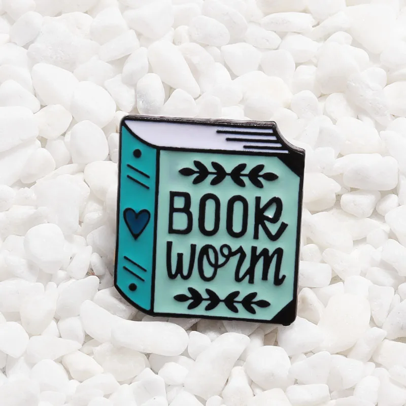 Зеленая книга булавка червь брошки пуговицы заколки джинсовая куртка значок для