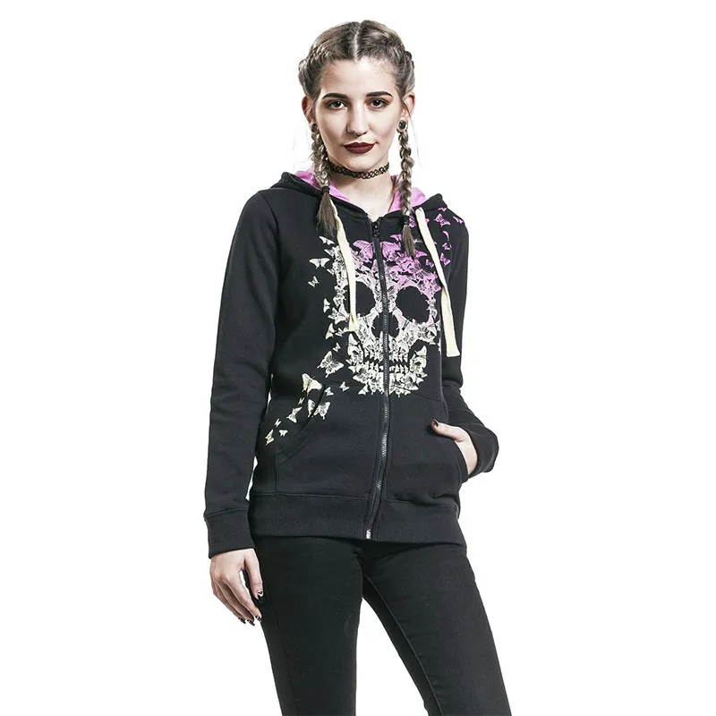 

Женская толстовка с длинным рукавом, на молнии