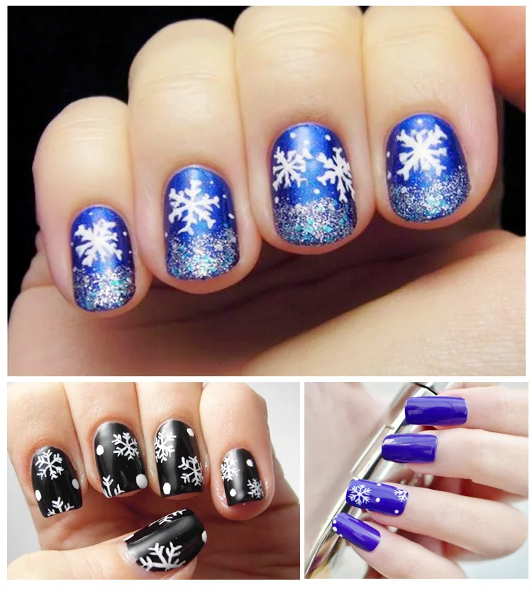 4*120 см нейл арта Рождественская Снежинка Маникюр Стикеры ногтей DIY Стразы