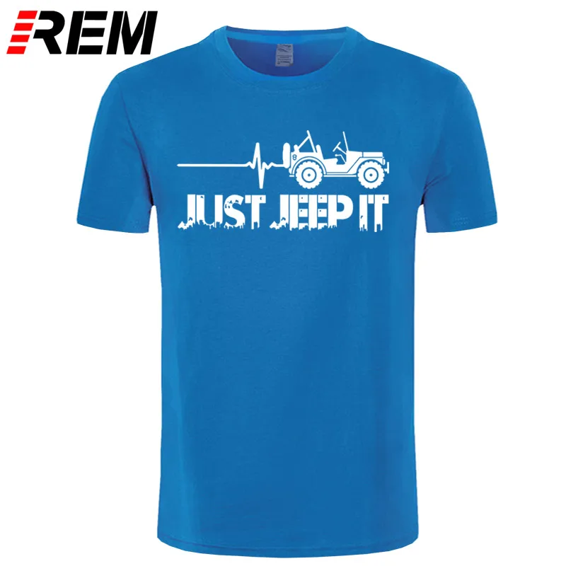 blue white Футболка с принтом «Just Jeeps It Heartbeat», новая модная летняя футболка с круглым вырезом и надписью «Sunlight» - Цвет: blue white