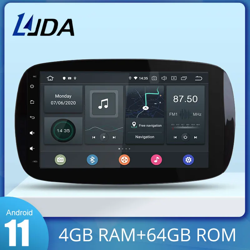 

Автомобильный мультимедийный плеер LJDA Android 10 для Mercedes Benz Smart 2015 2016 2017 GP Навигация стерео 2 Din автомобильное радио DSP Carplay