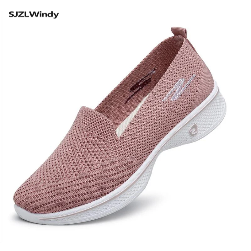 Женская обувь Кроссовки на плоской подошве с вязаным верхом Сезон осень Новинка