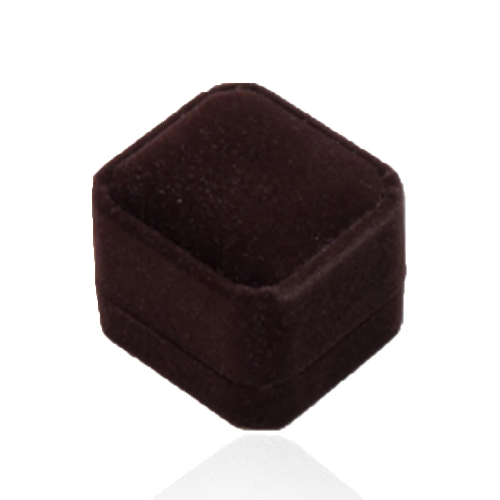 Квадратная/однотонная бархатная шкатулка для ювелирных изделий в форме сердца