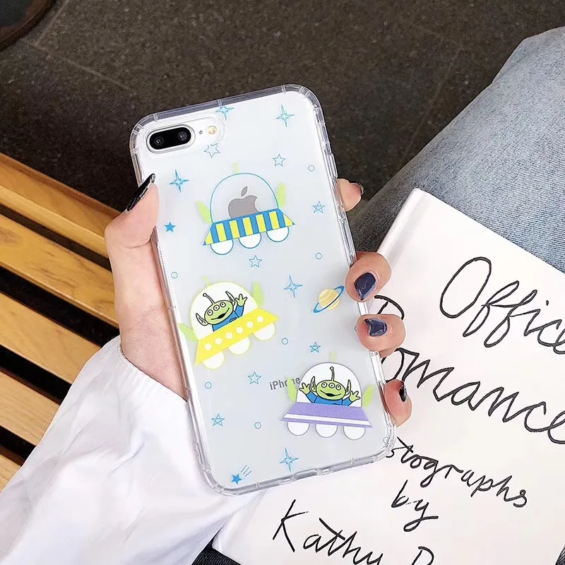 Cartoon cute ins wind explores astronauts threes eye shells for iPhone 11 11pro max XS MAX XR 8 7 6 6SPlus soft TPU condoms Capa |