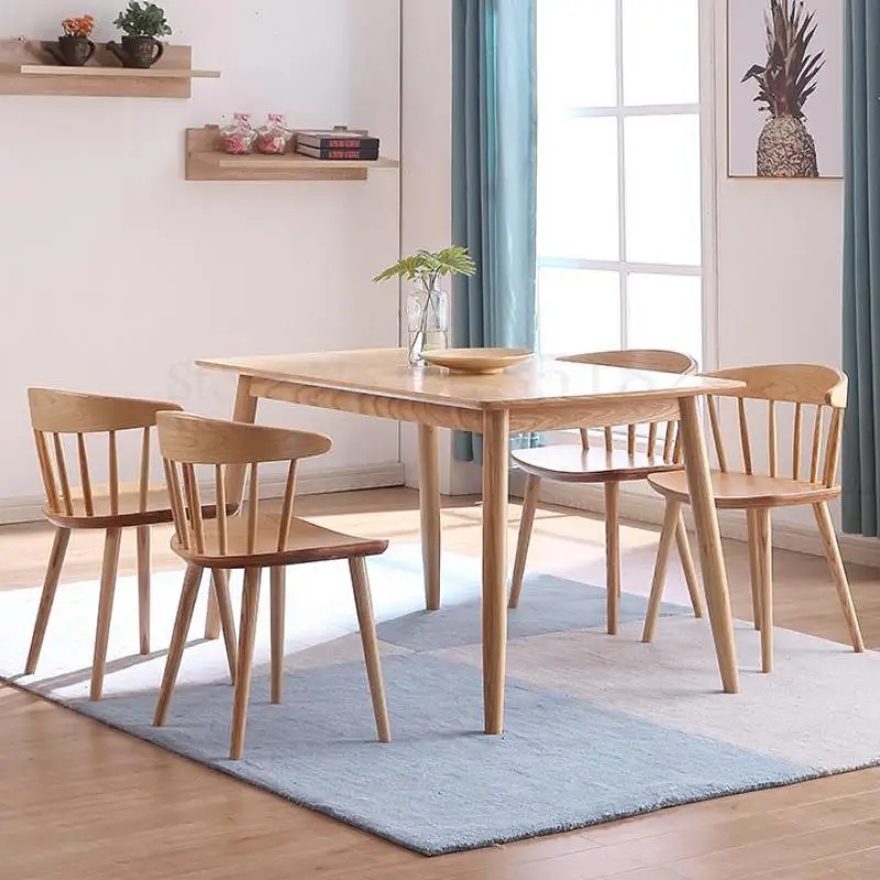 Скандинавский домашний стул из массива дерева современный минималистичный для