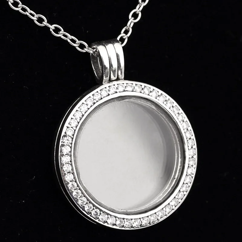 Сверкающие плавающие медальоны с кристаллом и стеклянным ожерельем для бусин из