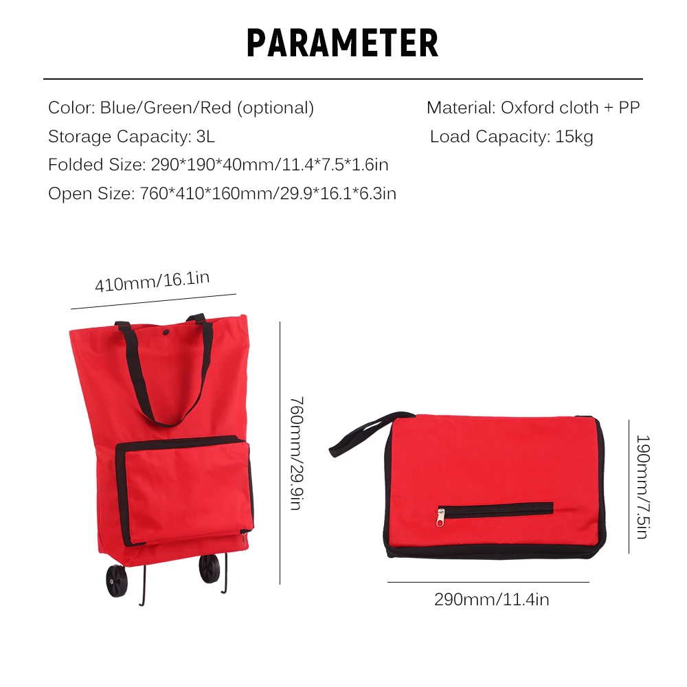 Складная хозяйственная сумка тележка на колесиках складная корзина для покупок