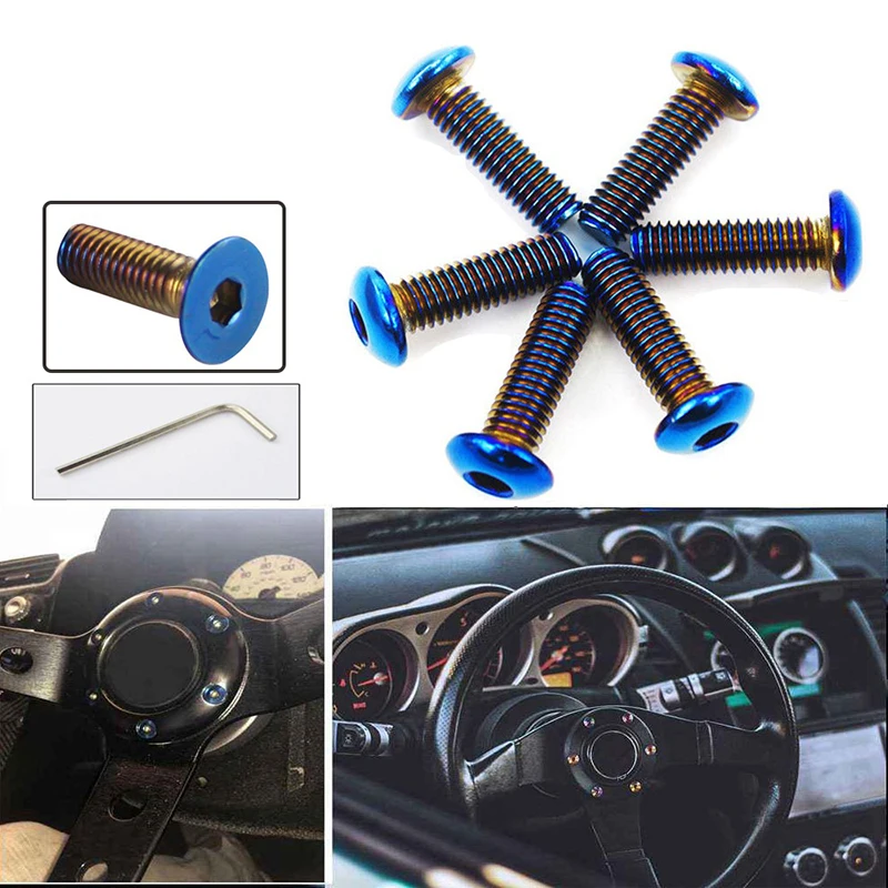 

Car 6PC/LOTS Burnt Titanium Steering Wheel Bolts Fit a Lot of Steering Wheel Works Round Boss Kit Auto Modification Parts Ford