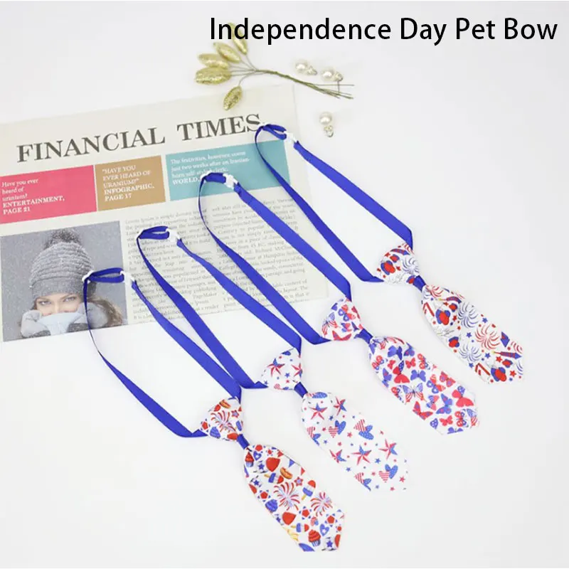 

1pcs Independence Day Pet Products Dog Ties Adjustable Cat Dog Pet Bow Tie Neckties Small Dog Grooming Accessories Dog Supplies