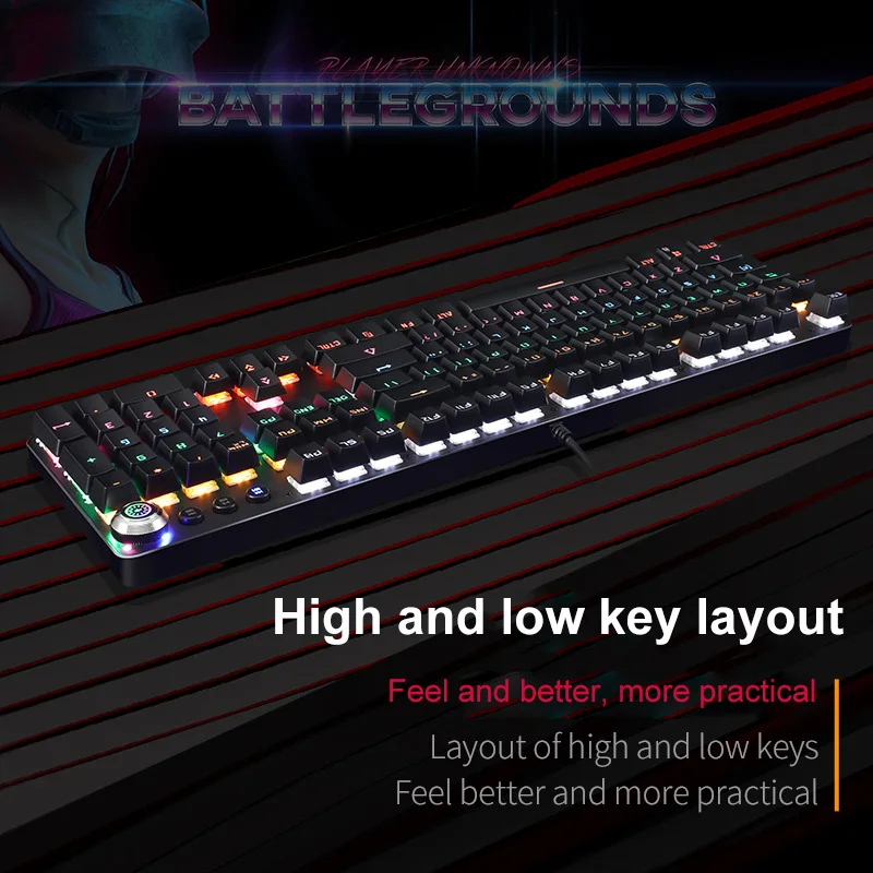 

USB Wired Gaming Keyboard 104 Keys RGB Backlit Gaming Mechanical Keyboard For Windows 10 Professional Ultra-slim Wired Keyboard