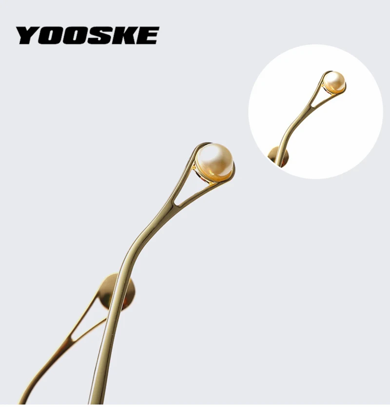 YOOSKE брендовые солнцезащитные очки большого размера женские модные с жемчугом и