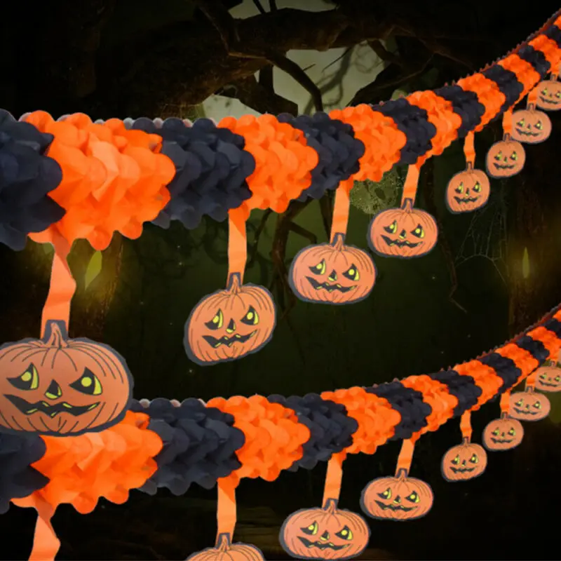 Гирлянда на Хэллоуин баннер в виде тыквы висячий флаг 3 м праздничный для