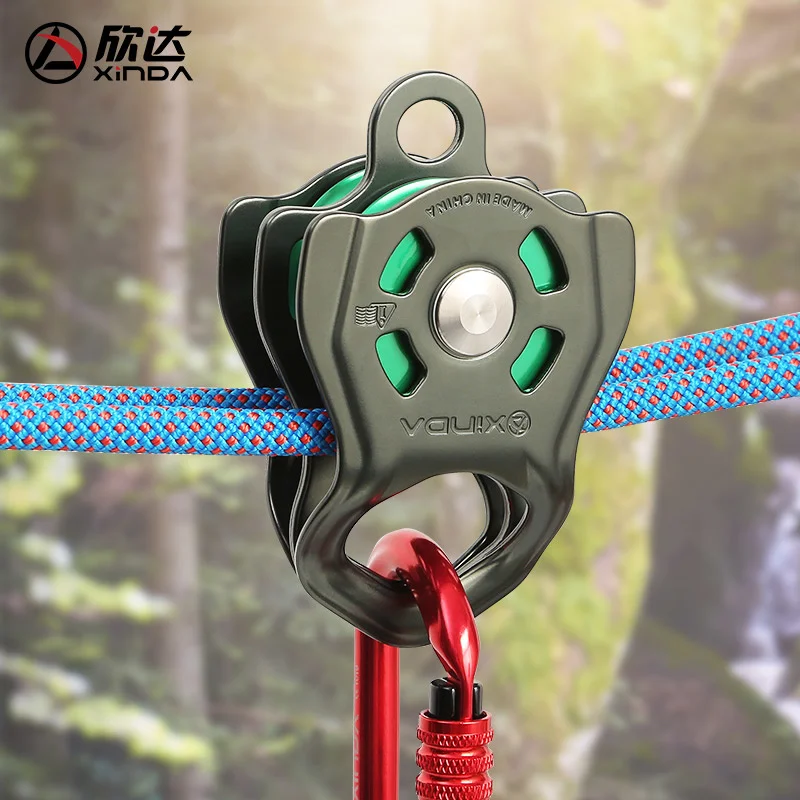 

XINDA Professional Double roller Gear in ball bearing Mountaineering Rock Climbing Zipline Traverse-solving Carriage pulley