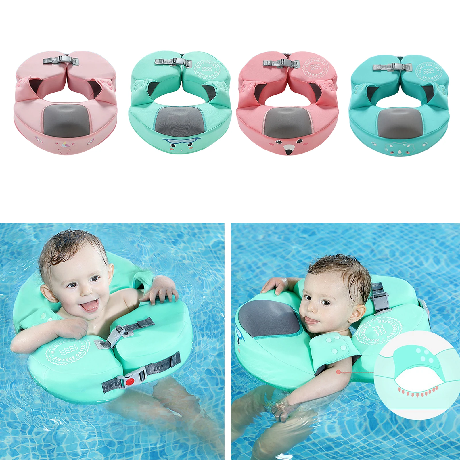 

Non Inflatable Baby Float Ring Swim Trainer Pool Accessories for 8-36 Months