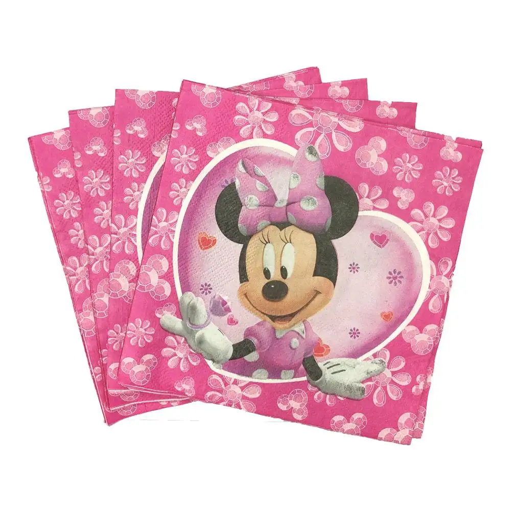 

Disney Dot Pink Minnie Mouse Theme Party Supplies Paper Cup Plate Cap Straws Gift Bag Kids Girl Birthday Party Baby Shower Decor