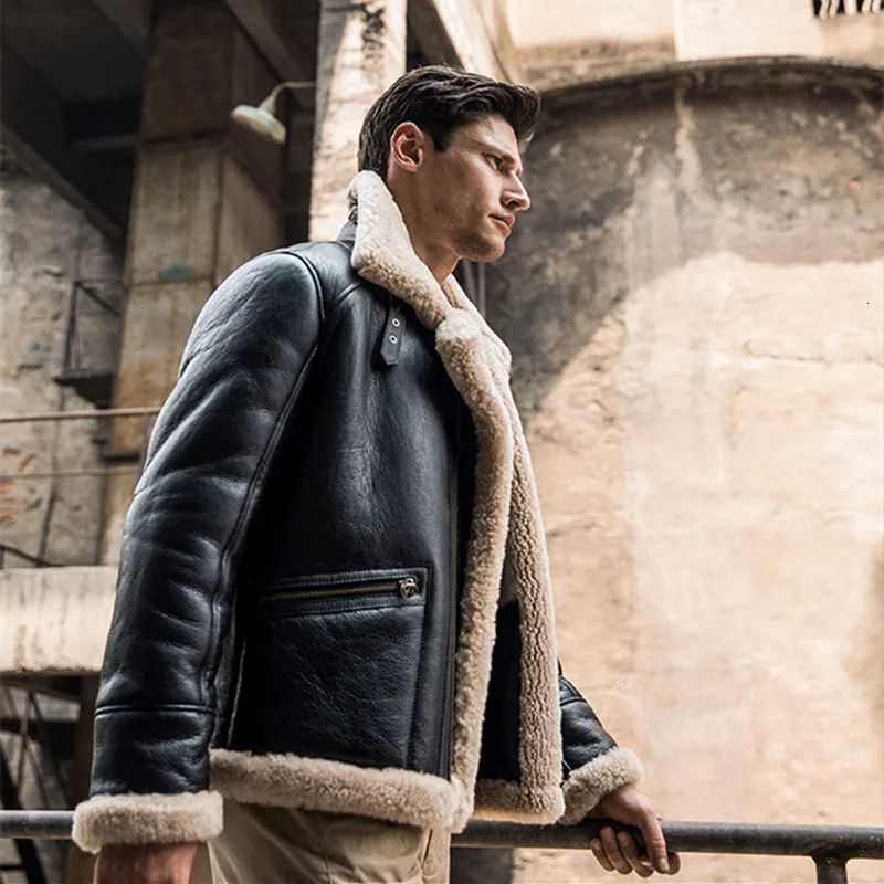 Мужская куртка из овчины верхняя одежда мужское пальто натуральной кожи