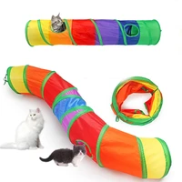 foldable pet cat tunnel round tube with bell ball hide and seek playing indoor collapsible tunnel toy for cat kitten accessories