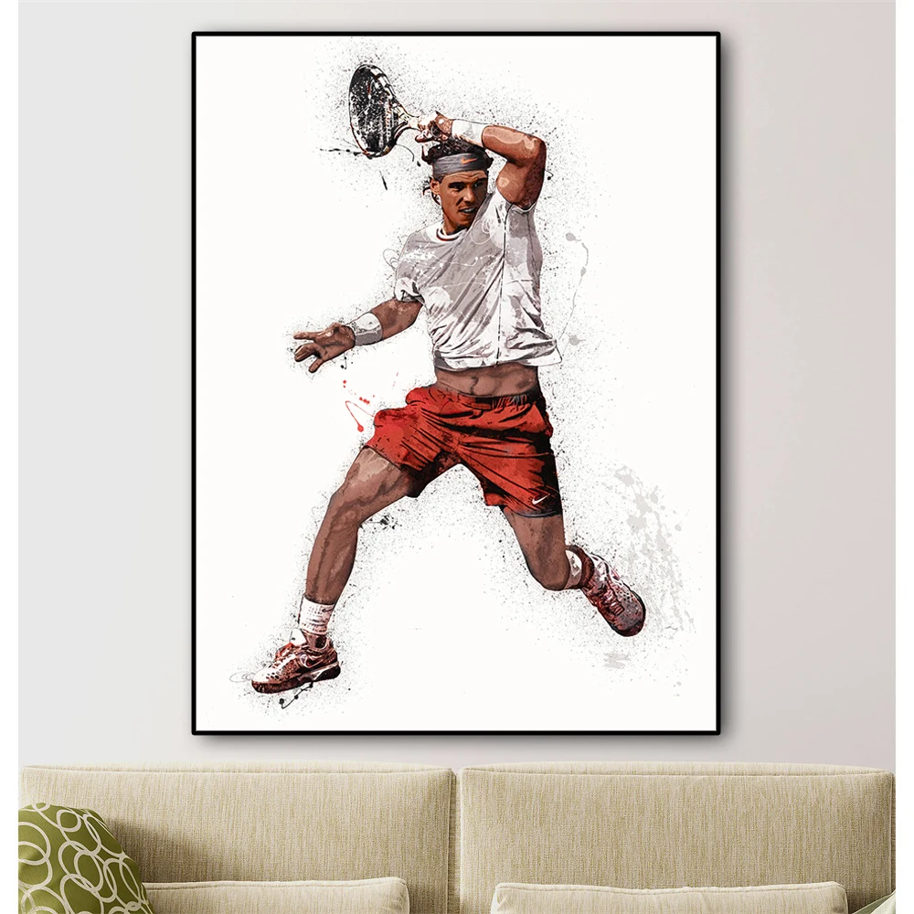 Декор для дома знаменитый игрок тенниса плакат Рафа Надаля настенное искусство