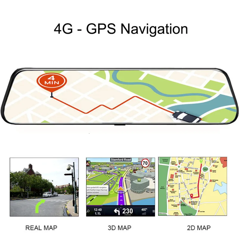 Последние 12 дюймов 4G Android 8,1 Автомобильный видеорегистратор зеркало заднего вида Dash Cam gps навигационное зеркало Dashcam Wifi ADAS камера для вождения автомобиля