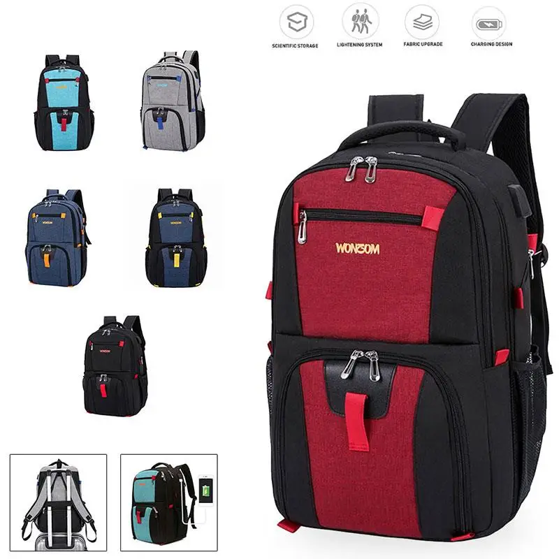 

2019 Zipper Nylon Tote Luggage Backpack Travel Bag Men Gym Sports Backpack Handbag Duffle Practical Business