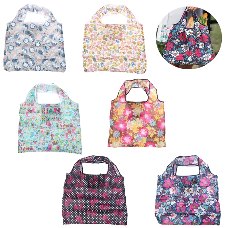 

Креативная Портативная сумка для покупок с принтом, складная женская сумка для продуктов, вместительная сумка-тоут для хранения продуктов