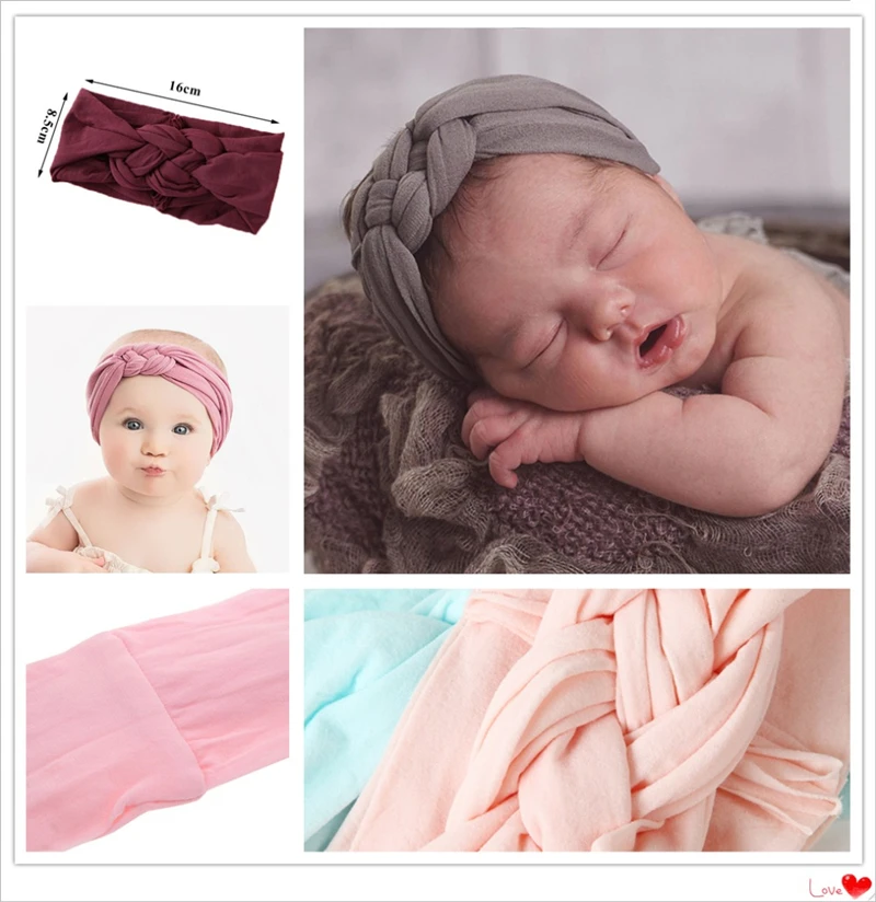 new born baby accessories	 New Braided Baby Headband Twisted Top Cross Chineses Knot Headwrap Elastic Hairbands For Child Turban Baby Girl Hair Accessories baby essential 