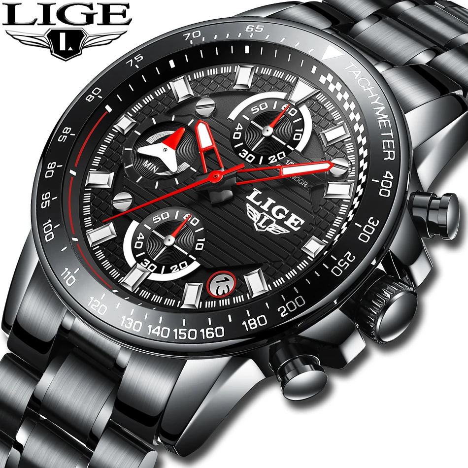 Часы Reloj Hombre 2019 LIGE Мужские кварцевые повседневные модные брендовые Роскошные
