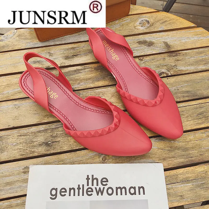 

2022 Women Clogs Jelly Sandals Home Non-slip Hole Shoes Female Flat Slippers Plastic Girls Waterproof EVA Garden Shoes