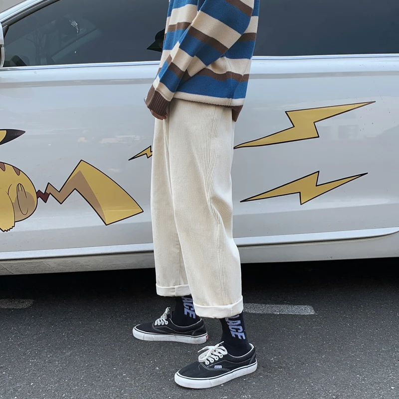 Зимние плотные вельветовые брюки мужские Модные хлопковые повседневные Мужская