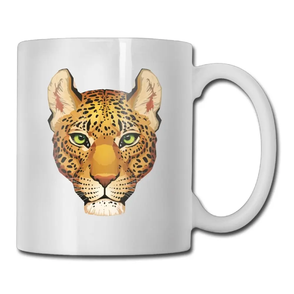 Кружка с леопардовым лицом 10 унций забавная кофейная керамическая кружка