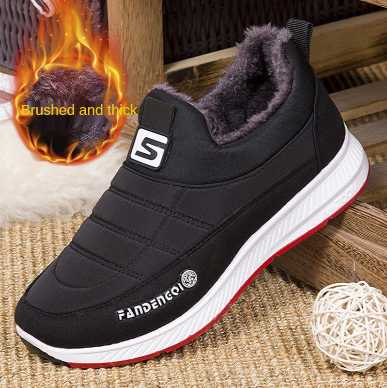 

Winter Warm Couple Snow Boots Slip On Short Plush Women Shoes Cotton Plus Velvet Waterproof Non-Slip Ankle Boots Botas De Mujer