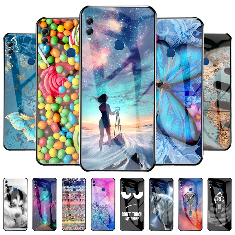 

Luxury Glass Case For Huawei Honor 8X Max Cases Tempered Glass Capas For Huawei Honor8X 8 X Max 7.12 inch Painted Hard Cover