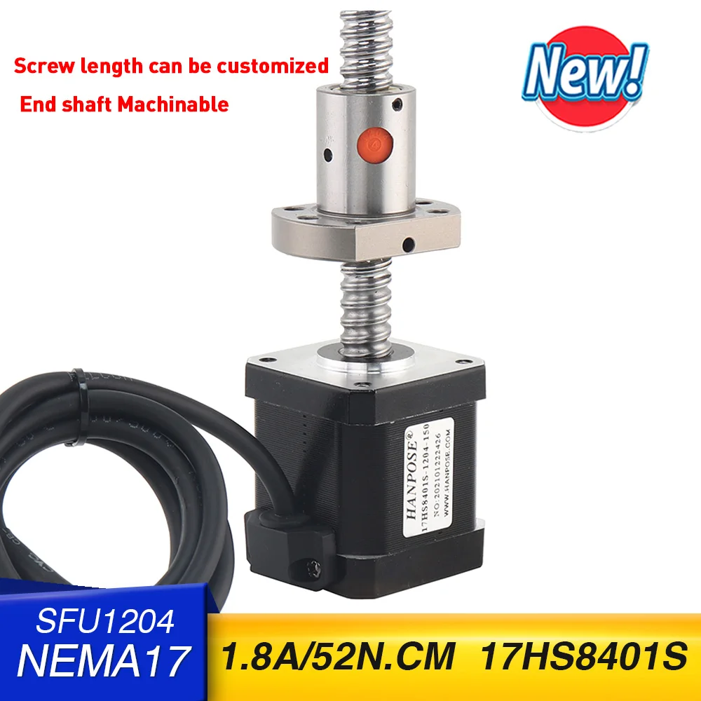 

Шариковый винтовой двигатель 17HS8401S-SFU1204 L200mm 300mm nema17 для гравировального станка с ЧПУ, 10 шт.