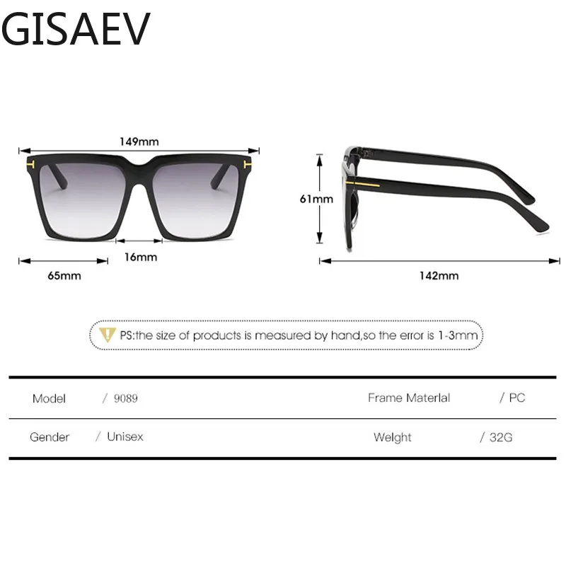 Женские очки для вождения GISAEV большие квадратные солнцезащитные с Т-образной